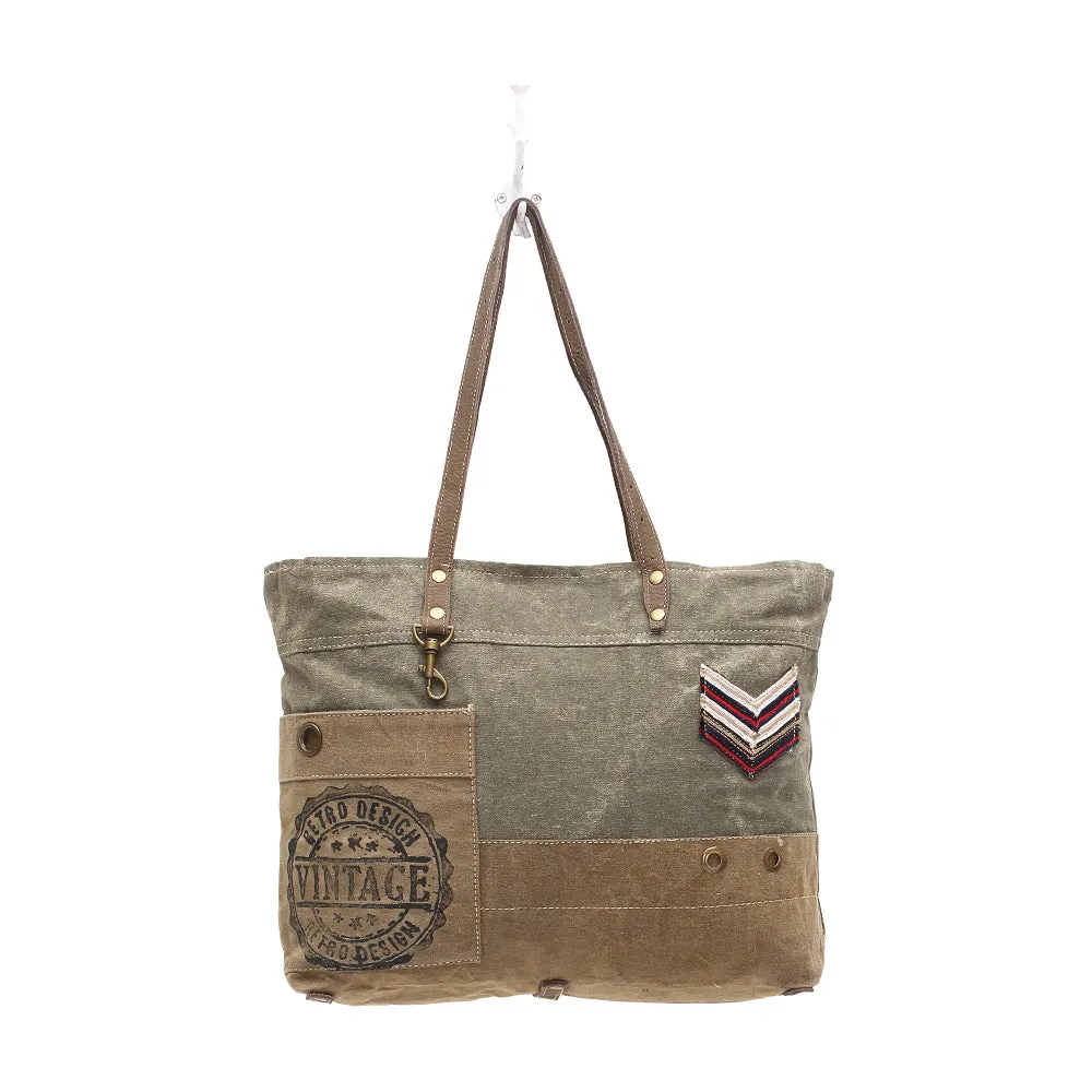 Military Badge Canvas Tote Bag