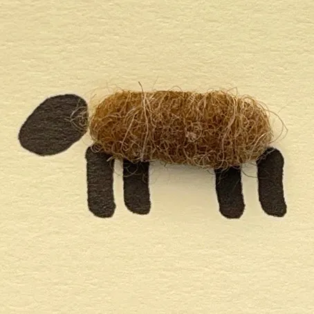 Mini card with felt detail - sheep (m1)