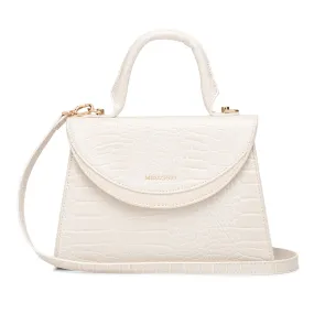 Miraggio Barbara Handbag with Adjustable & Detachable Sling Strap (Cream)