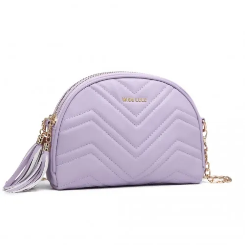 Miss Lulu Trendy Tassel Crossbody Bag - Purple | Fashionable & Functional Women's Handbag