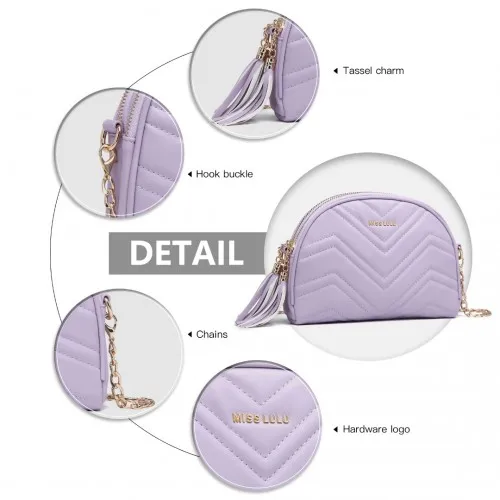 Miss Lulu Trendy Tassel Crossbody Bag - Purple | Fashionable & Functional Women's Handbag