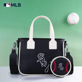 MLB-SX103 MLB Chicago White Sox Team Tote/Crossbody with Baseball Coin Pouch