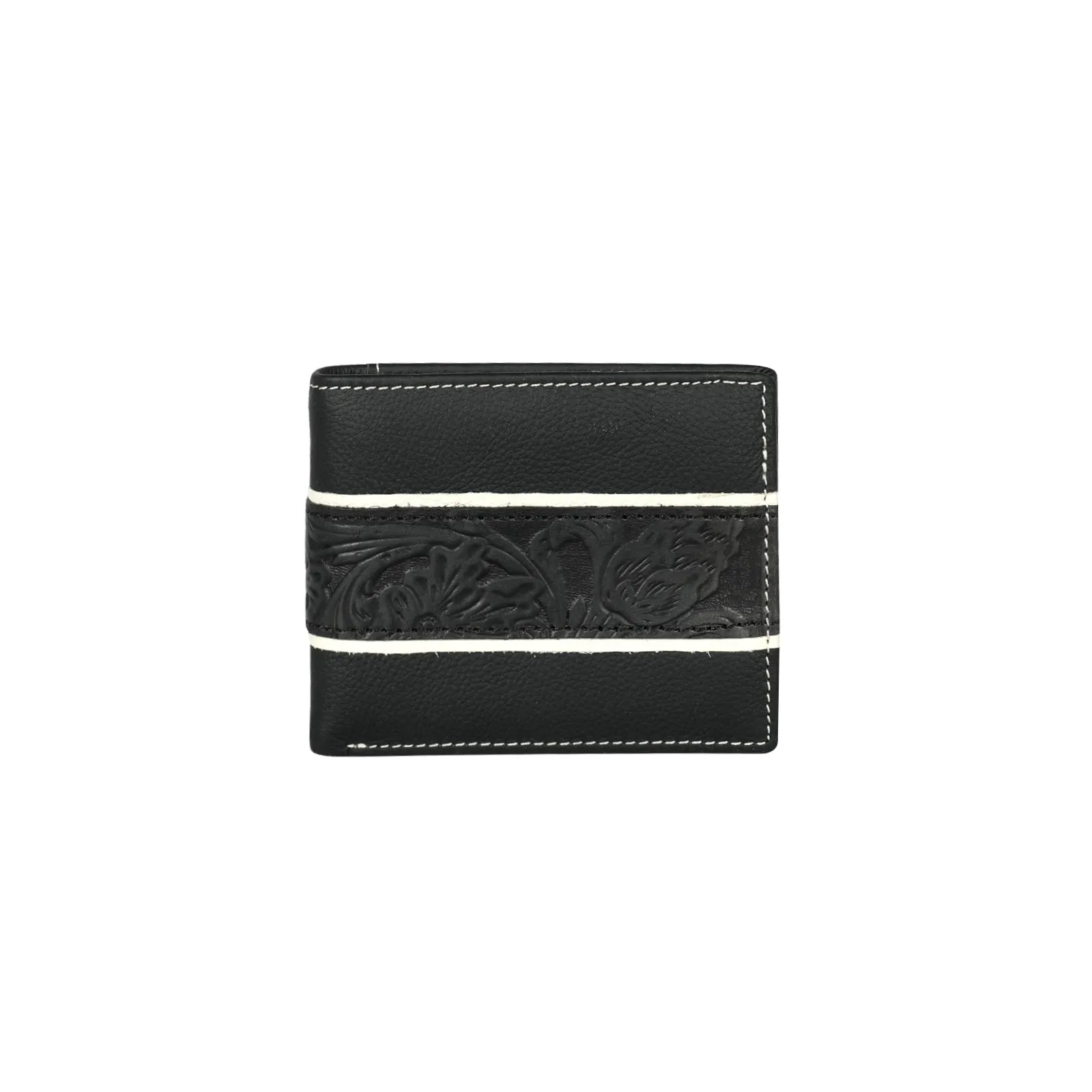 Montana West Genuine Leather Embossed Floral Men's Wallet