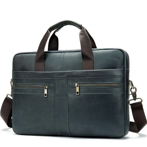 MROYALE™ Men's Briefcase Leather Messenger 14"/15" Laptop Crossbody Bag