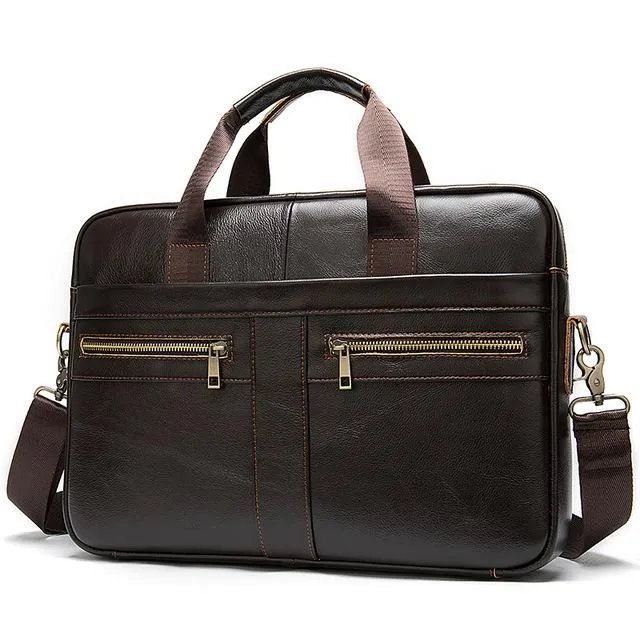 MROYALE™ Men's Briefcase Leather Messenger 14"/15" Laptop Crossbody Bag