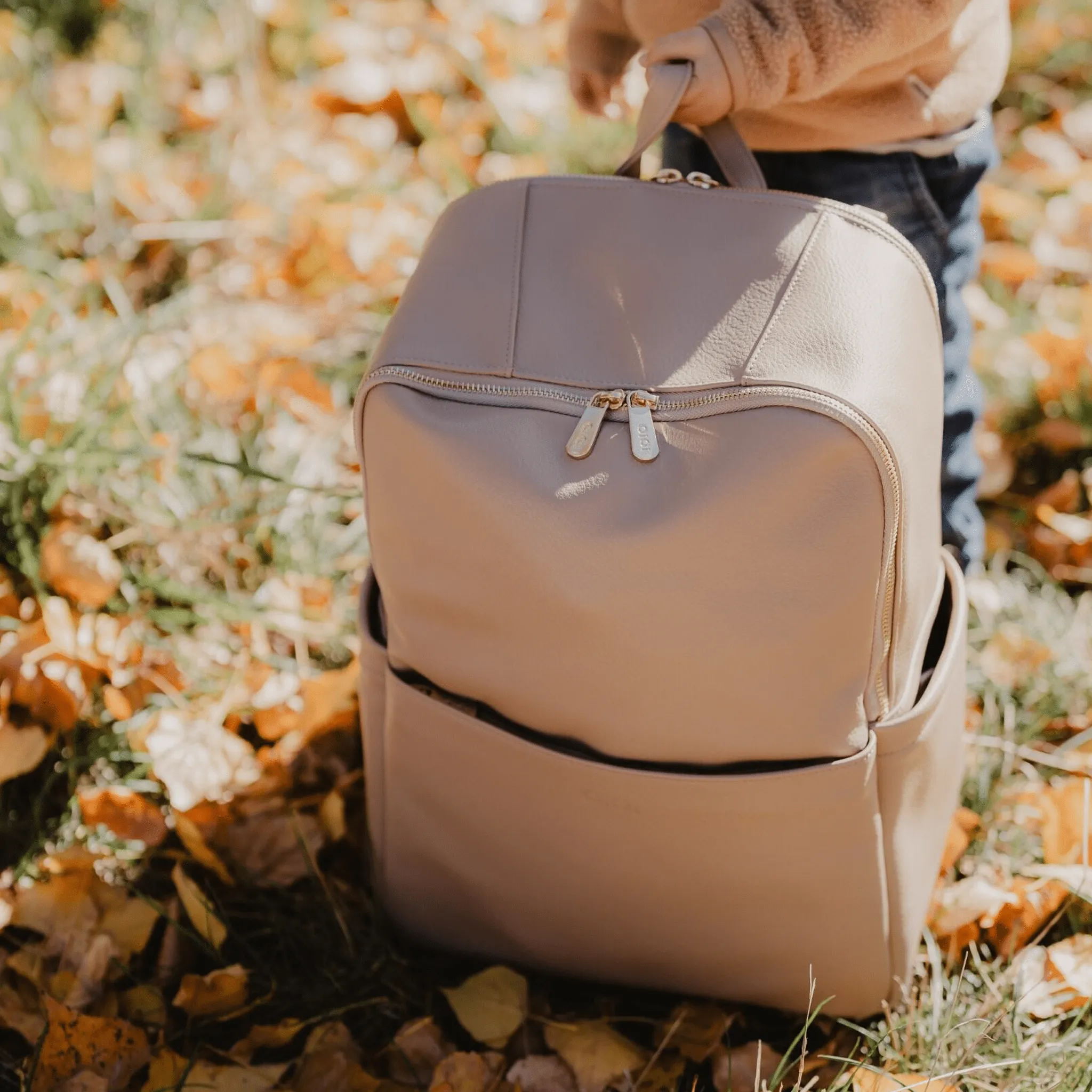 Multitasker Nappy Backpack - Oat Vegan Leather