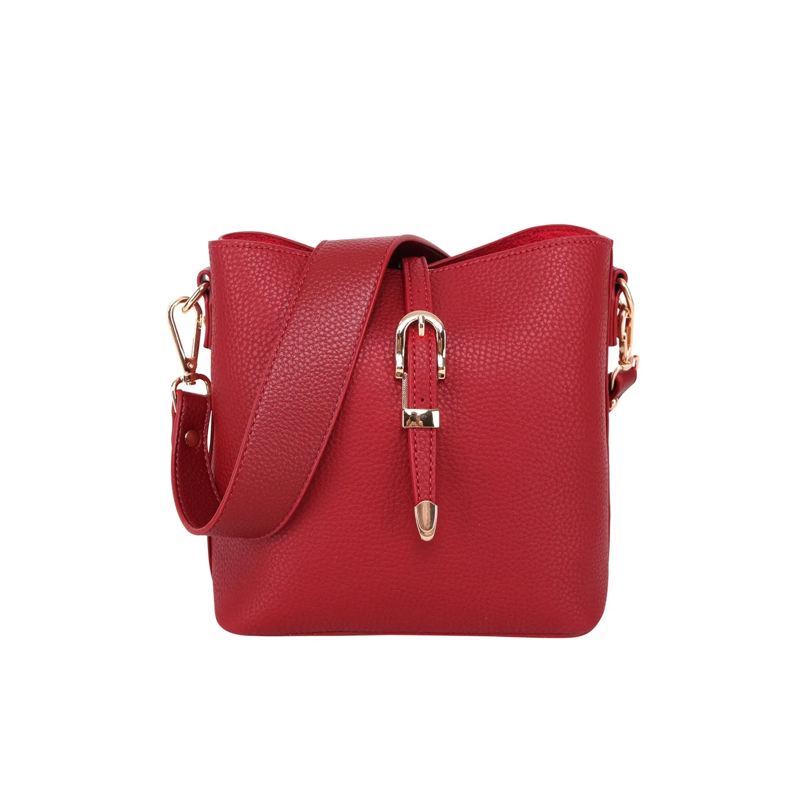 MWC-024 Montana West Buckle Shoulder/Crossbody Bag-Red