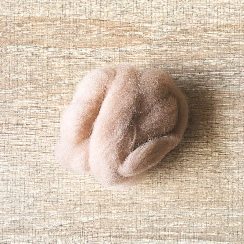 Needle felted wool felting beige coffee wool Roving for felting supplies short fabric easy felt