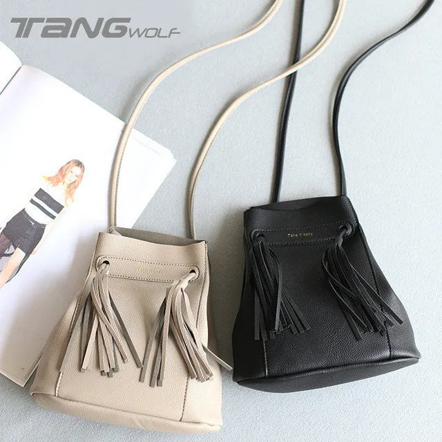 New 2016 Brand Women's Shoulder Bag Fashion Tassel Messenger Bags Pu Leather Clutch Ladies Luxury Brand Designer Crossbody Bags