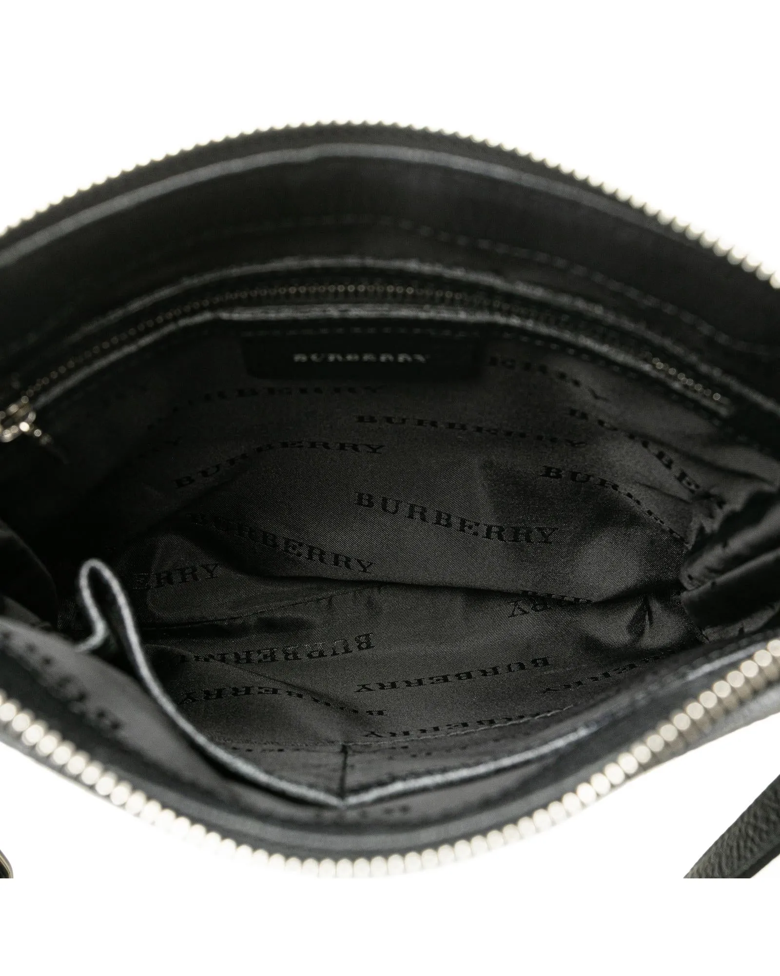 Nylon Crossbody Bag with Adjustable Leather Strap and Front Slip Pocket