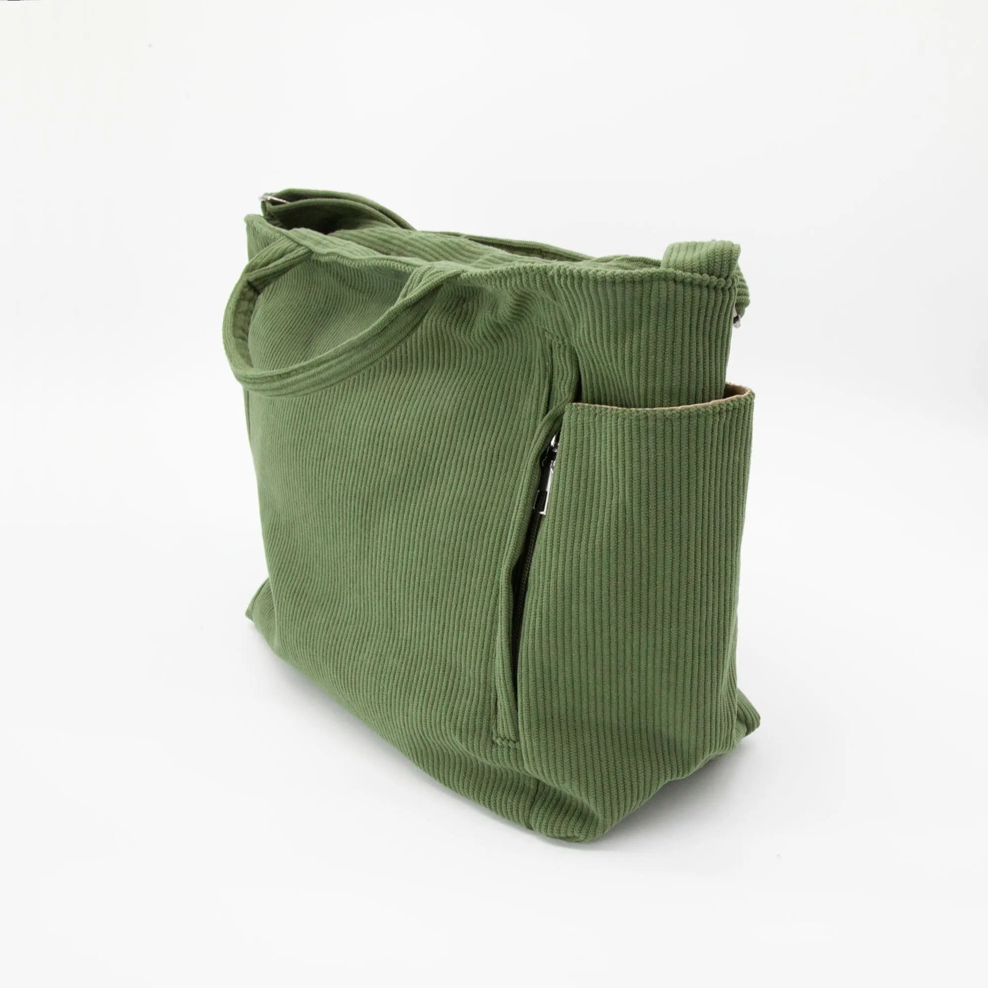 Olive Green Corduroy Crossbody Bag