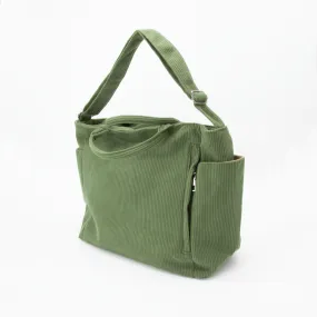 Olive Green Corduroy Crossbody Bag