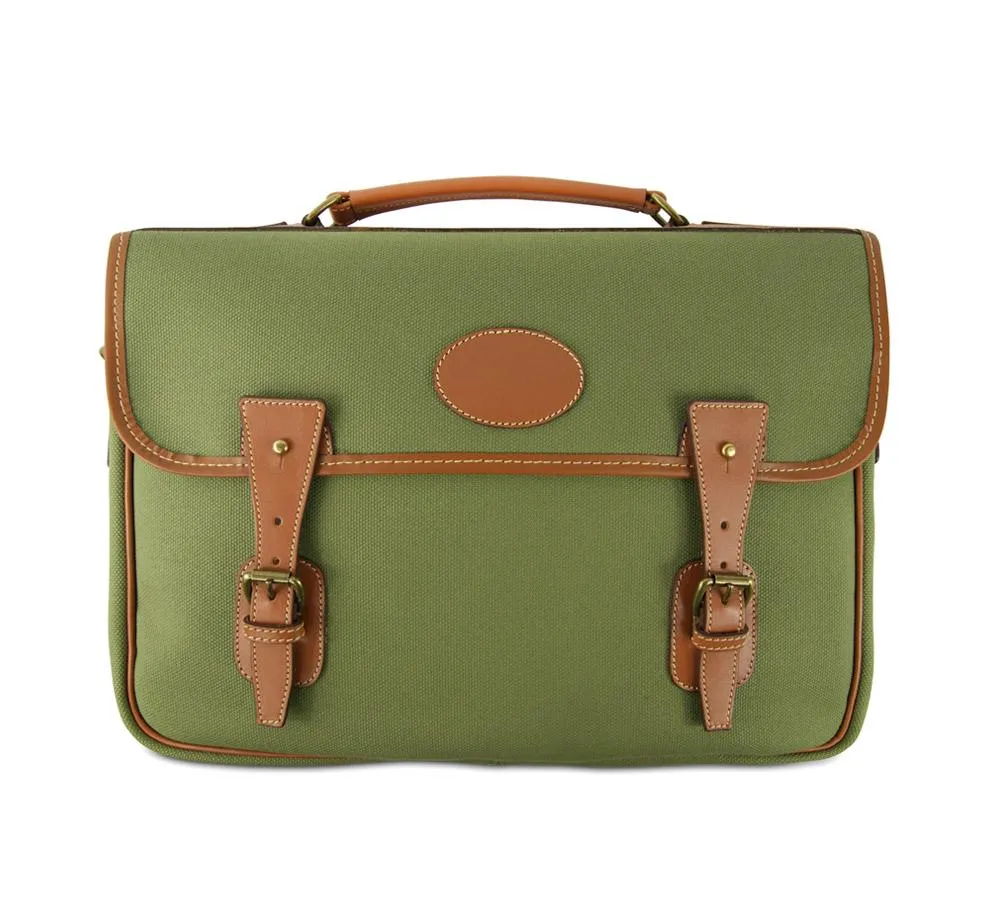 One Pocket Buckle Canvas Briefcase