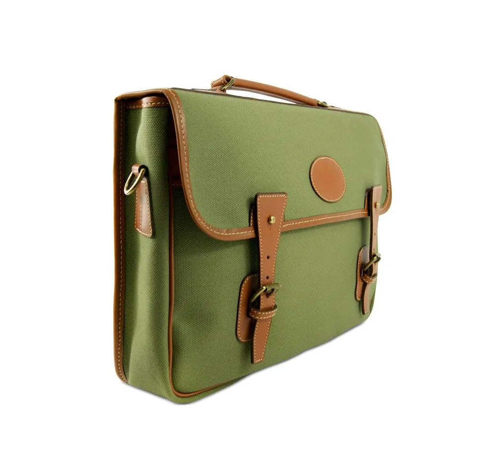 One Pocket Buckle Canvas Briefcase