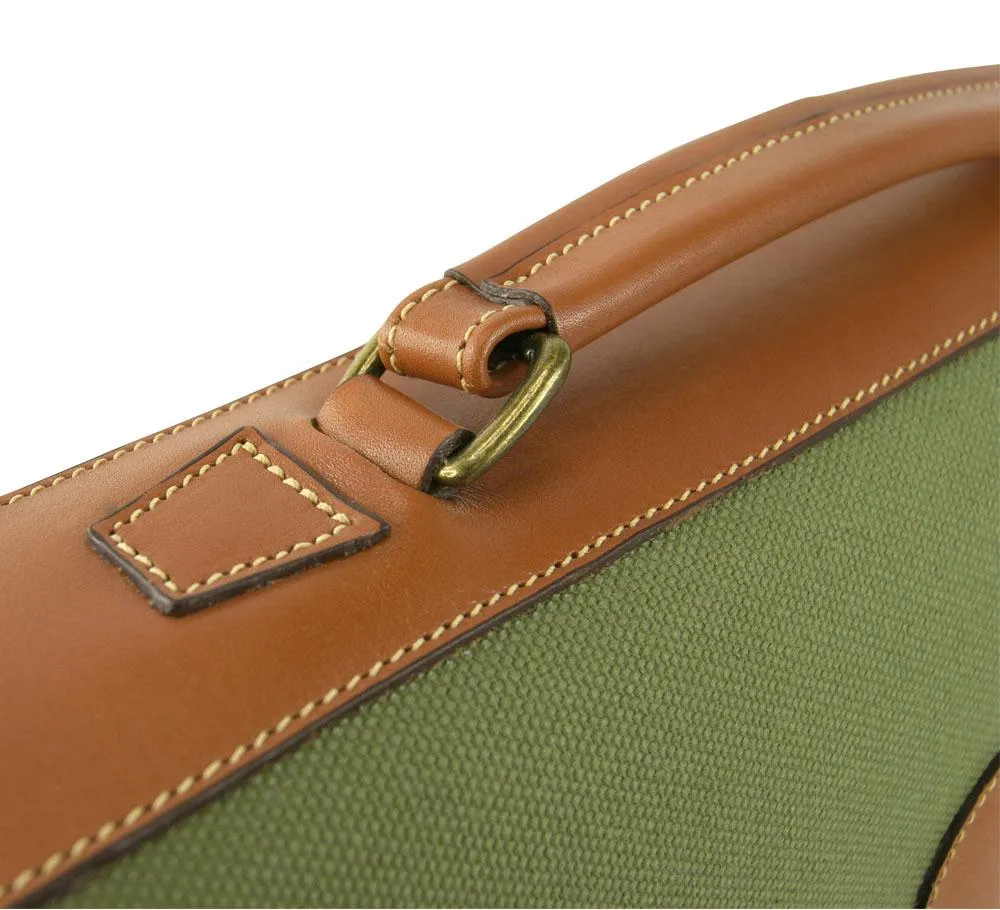 One Pocket Buckle Canvas Briefcase