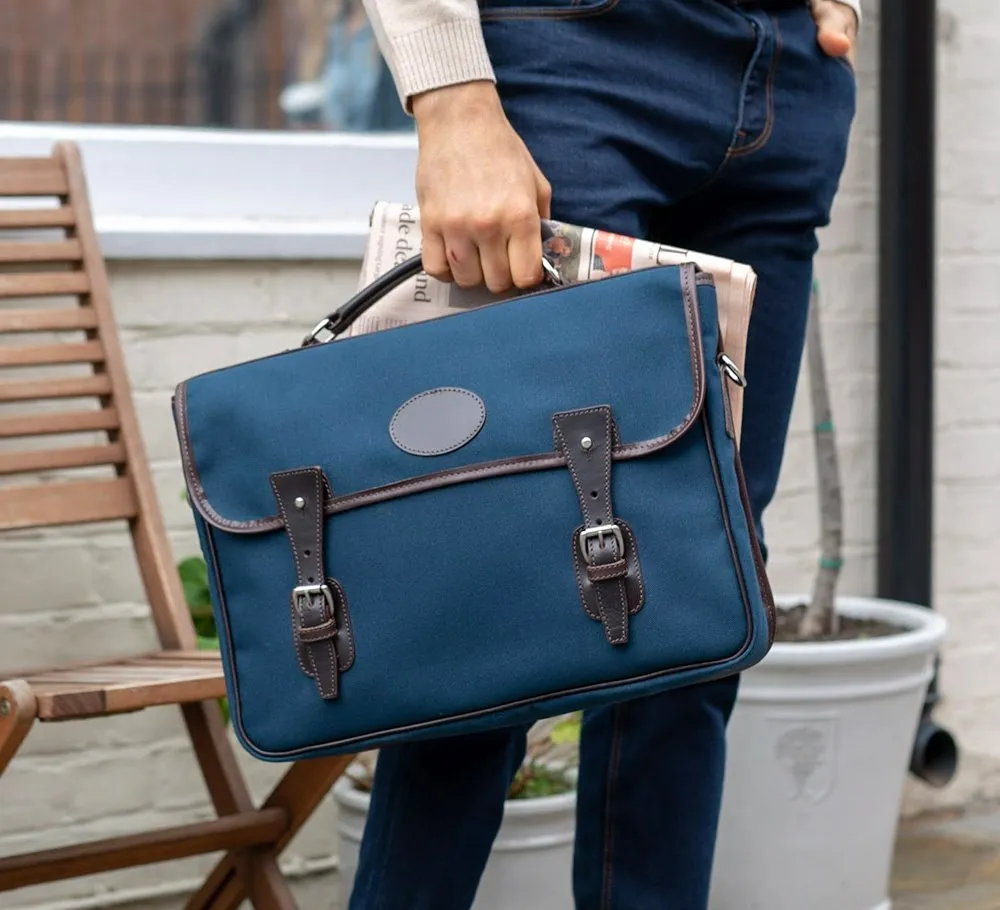 One Pocket Buckle Canvas Briefcase