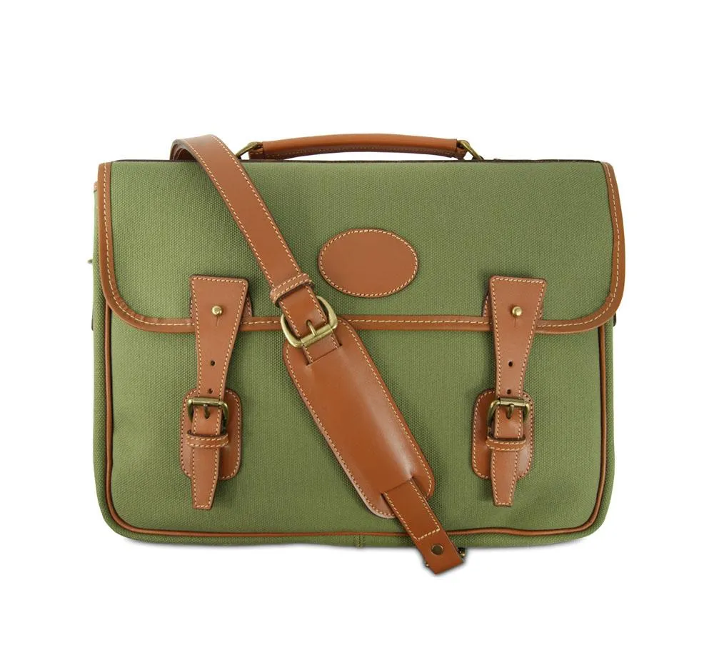 One Pocket Buckle Canvas Briefcase