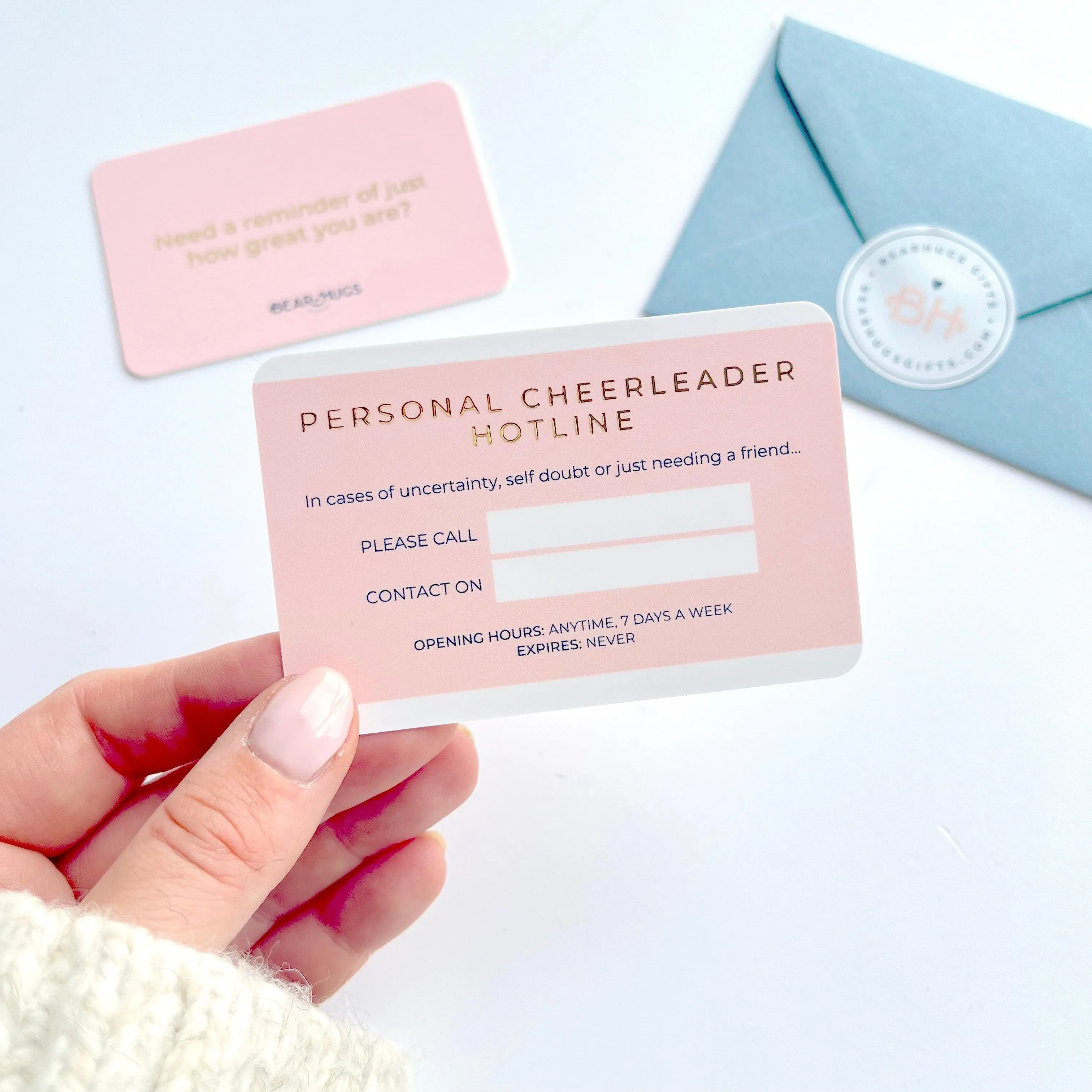 Personal Cheerleader Hotline Card