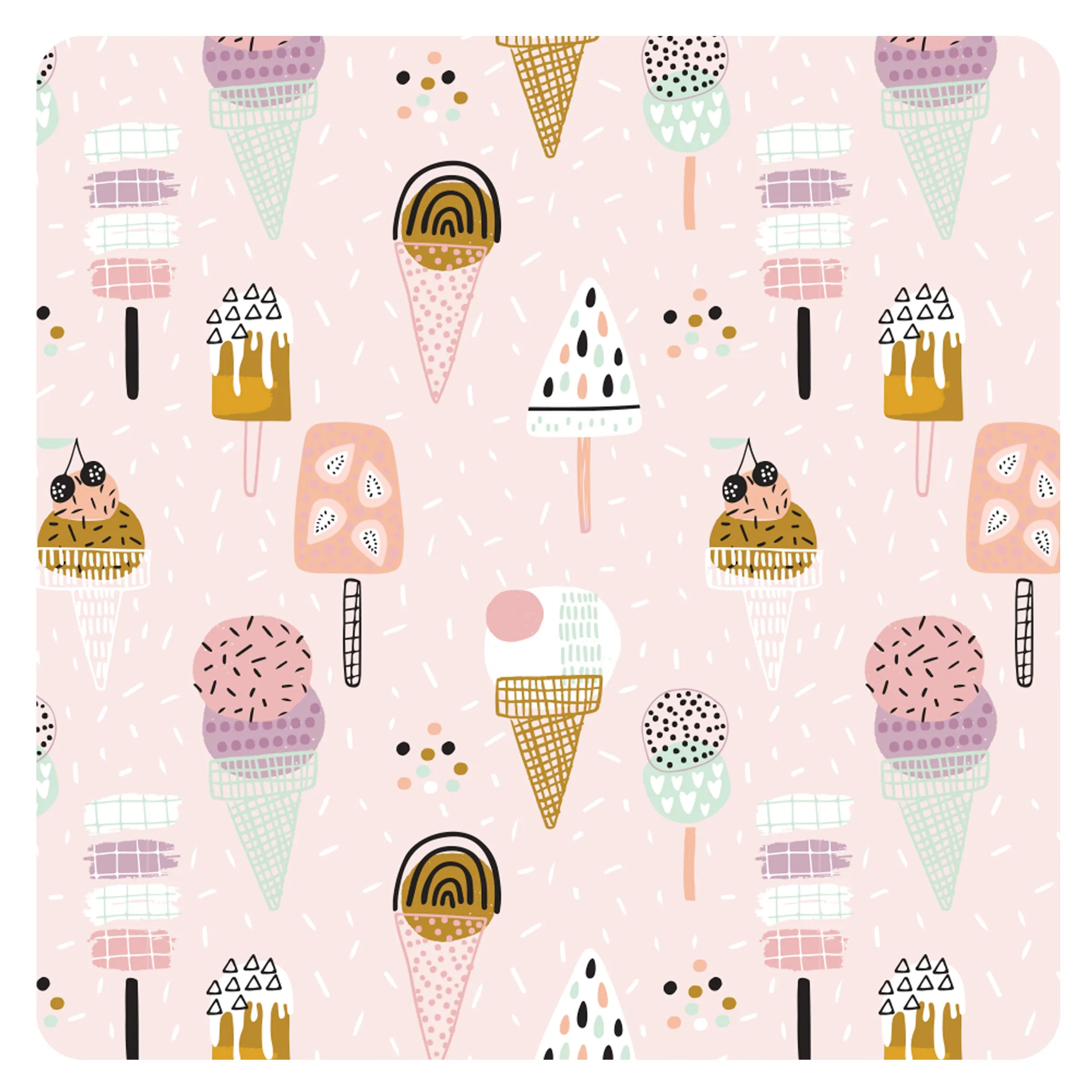 Pink Ice Cream - Waterproof Wet Bag (For mealtime, on-the-go, and more!)