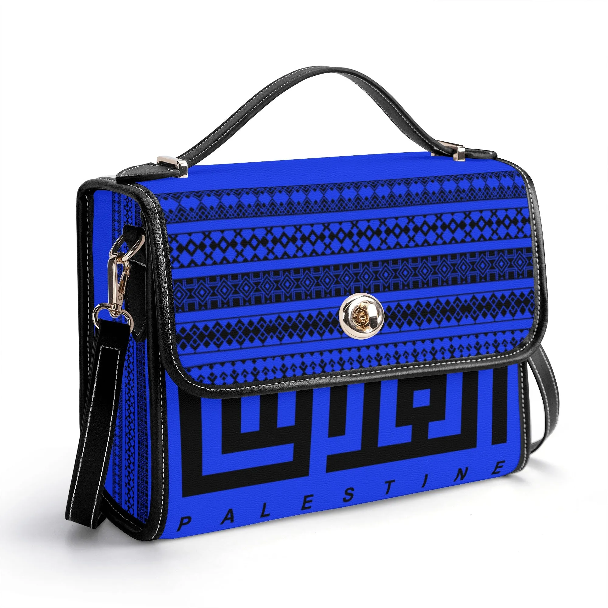 PU Leathe Elegant Blue Velvet Shoulder Bag