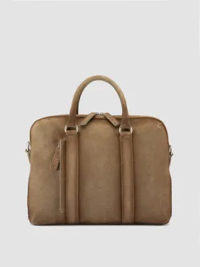 QUENTIN 019 - Taupe Suede Briefcase