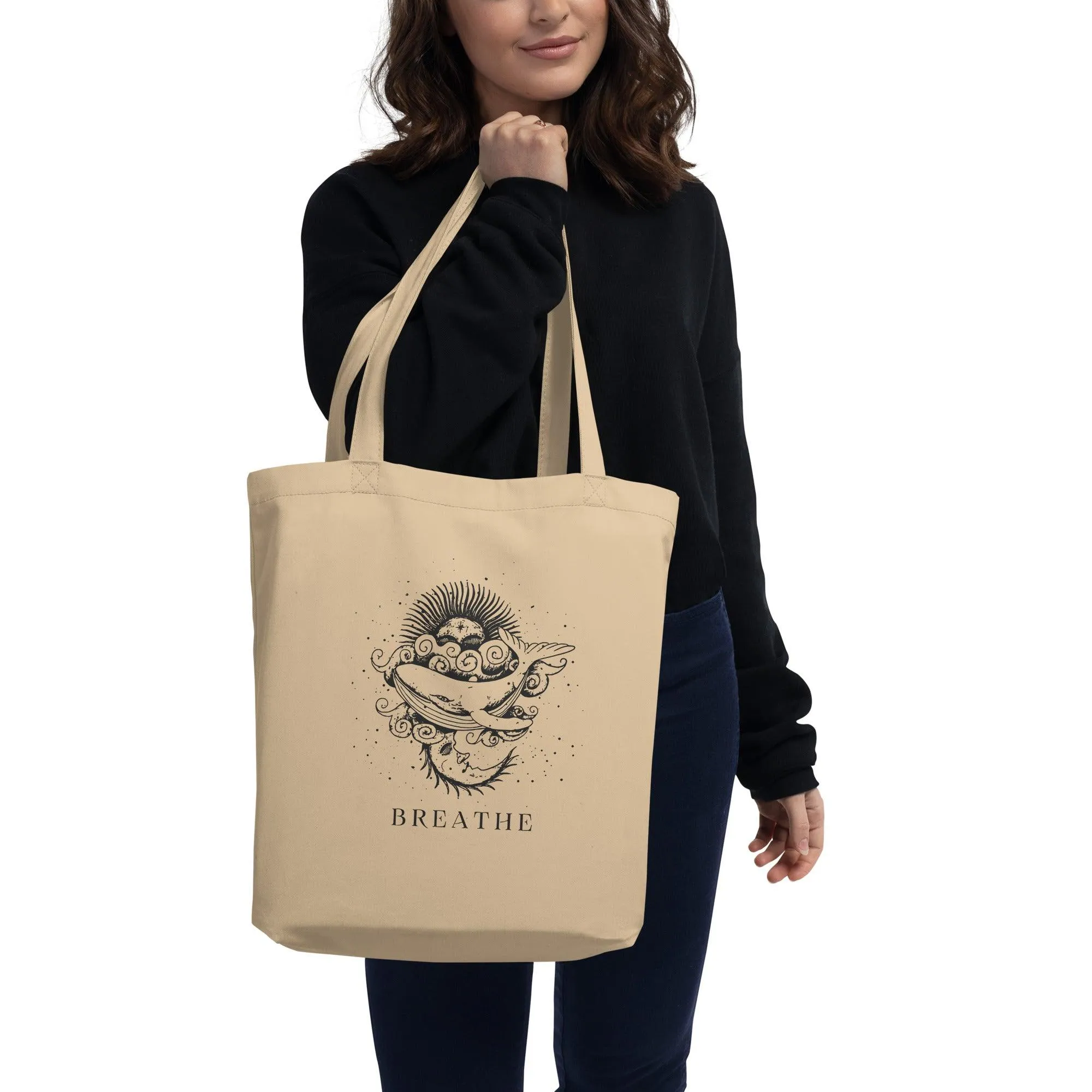 "Breathe" Mystic Whale Tote Bag