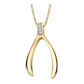 "WISH" WISHBONE DIAMOND PENDANT