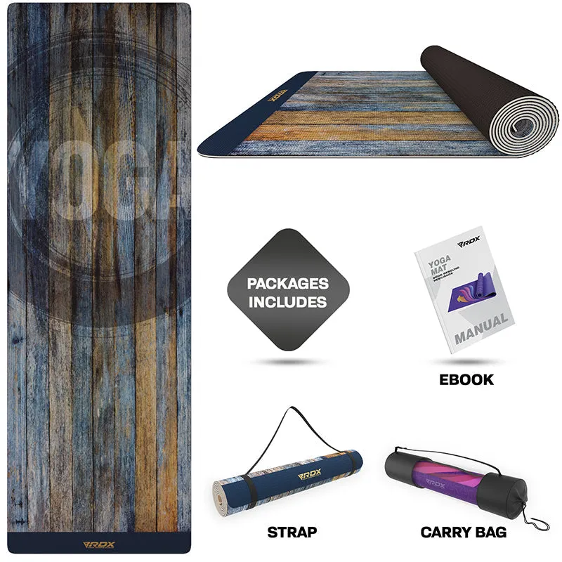 RDX D5 Iris 6mm PVC Yoga Mat Timber Blend