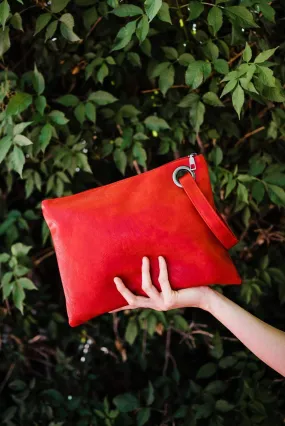 Red Alexa Oversized Clutch