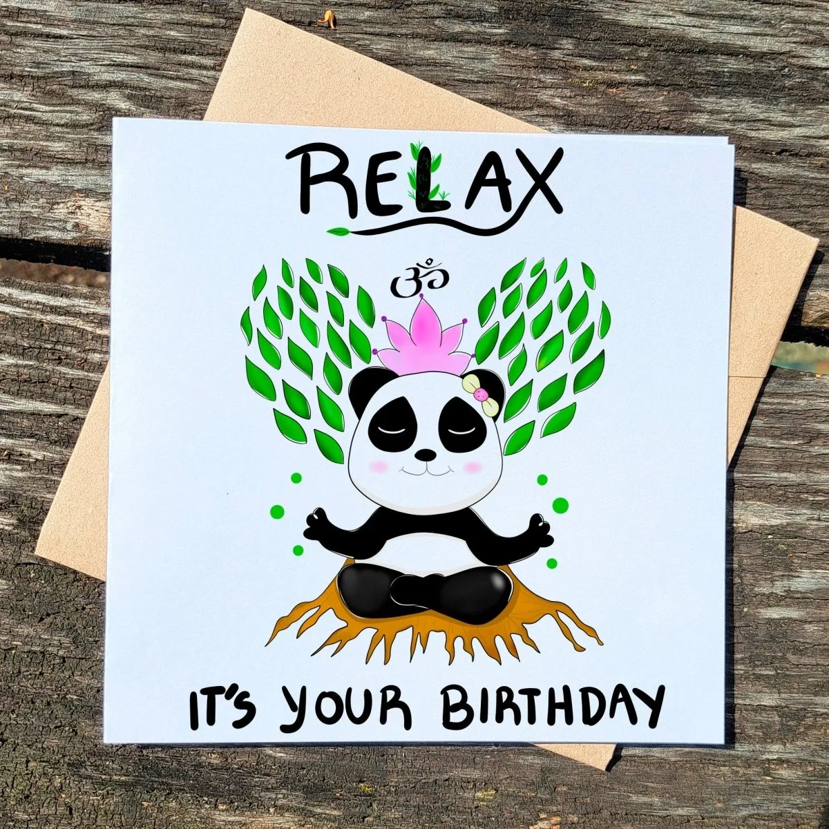 Relax, It’s Your Birthday – Meditating Panda Zen Greeting Card, Unique Yoga & Meditation Birthday Gift for Friends