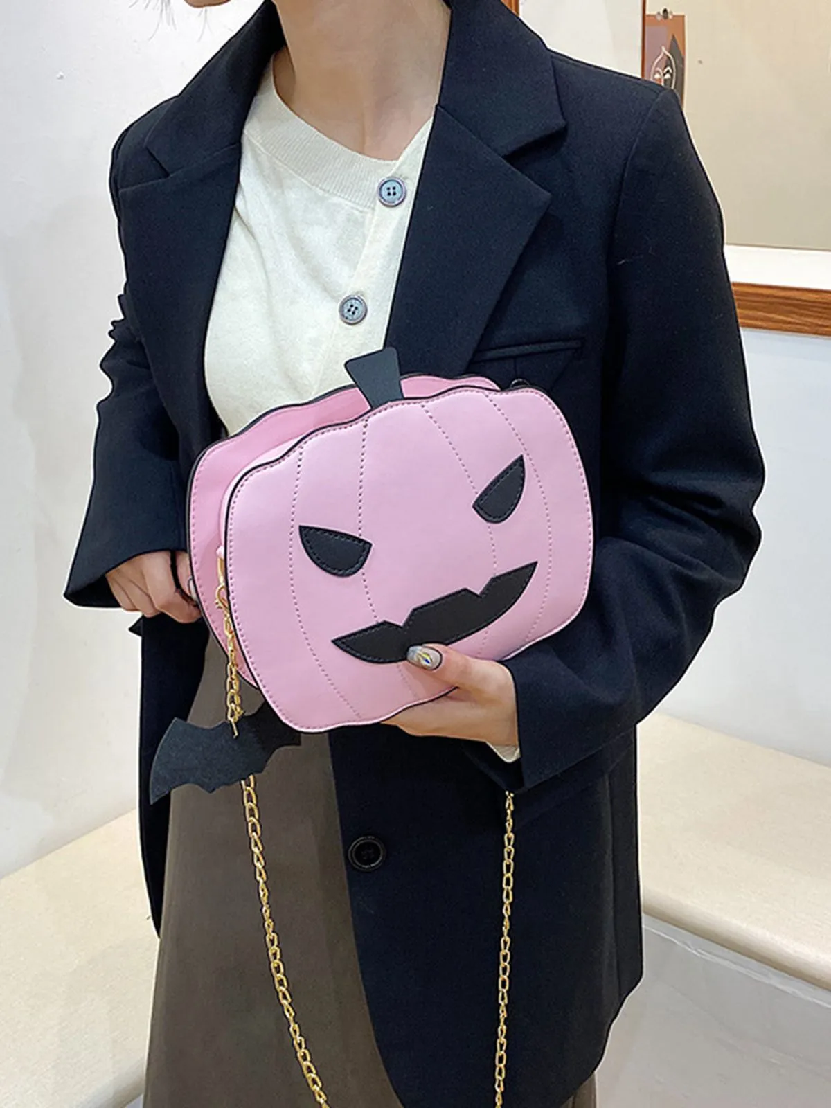 Retro Halloween Pumpkin Shoulder Bag