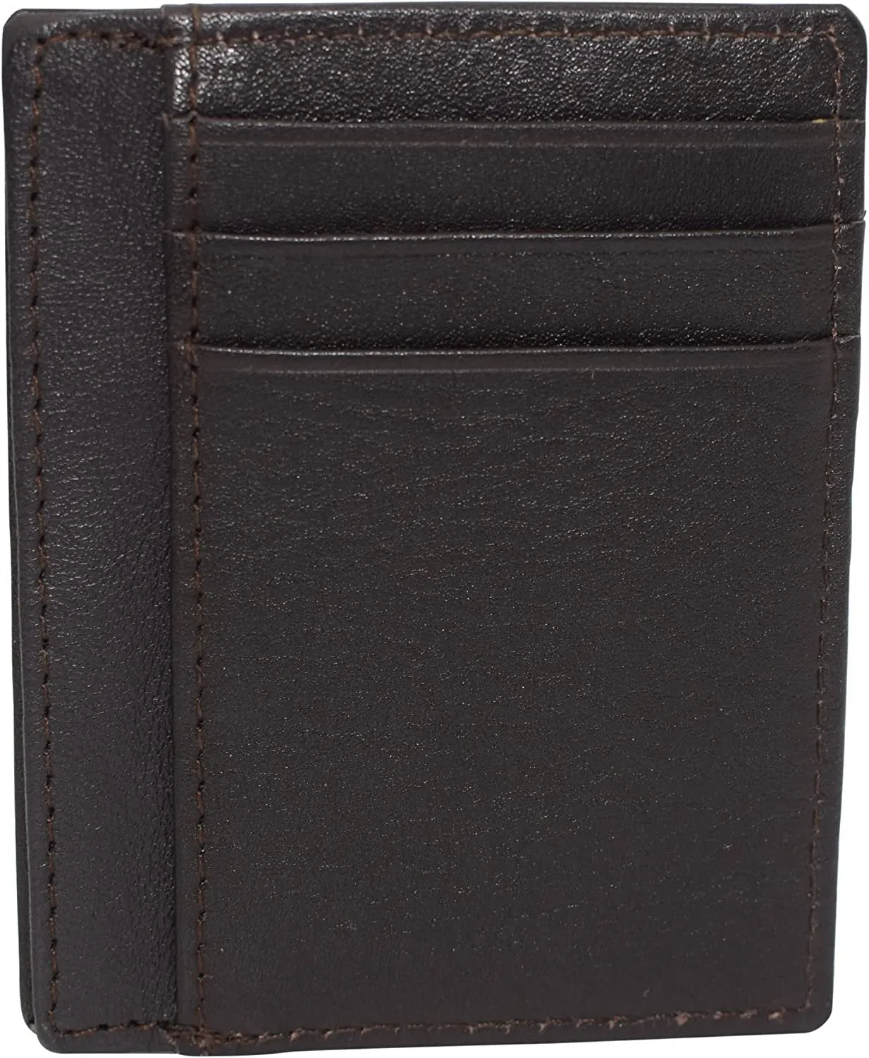 RFID510016 Swiss Marshall RFID Blocking Front Pocket Leather Slim Credit Card Case Holder Wallet