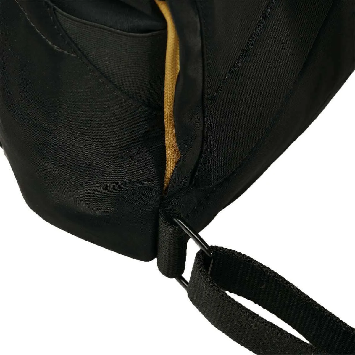 Roka Canfield B Small All Black Recycled Nylon Backpack - Black/Corn Yellow