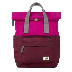 Roka Canfield B Small Creative Waste Two Tone Recycled Nylon Backpack - Plum Purple/Candy Pink