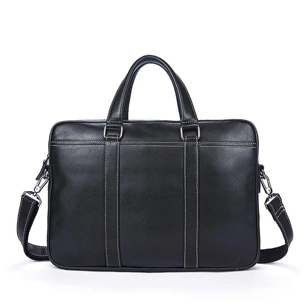 Rossie Viren Vintage Leather Briefcase Tote Business Satchel Bag