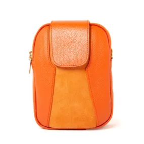 Saffron Leather & Suede Cross Body Handbag