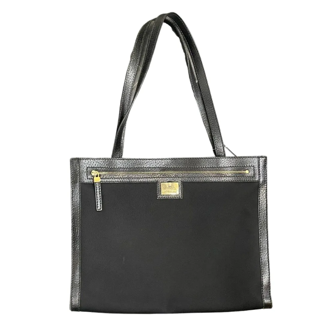 Salvatore Ferragamo Tote Bag Black Canvas Leather EE211 915