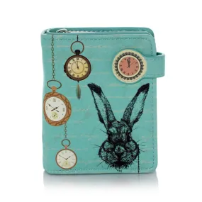 Shagwear Teal Pocket Watch Rabbit Small Wallet