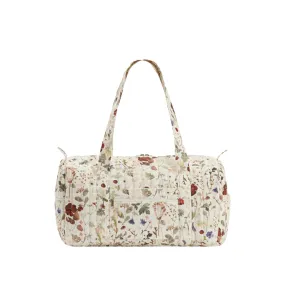 Sia Pressed Floral Print Overnight Bag In Cream