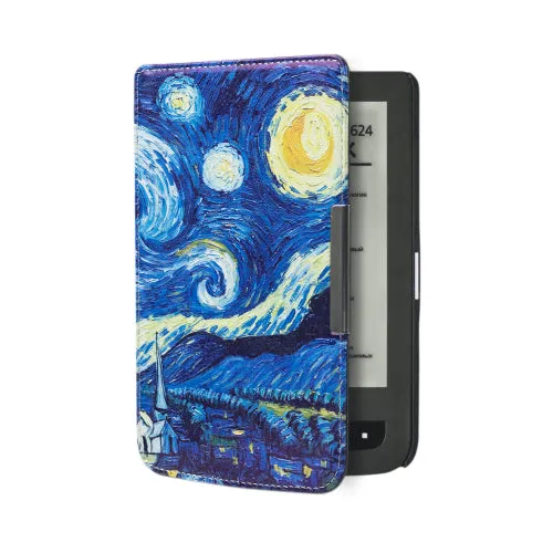 Silk printing book cover case for Pocketbook basic touch lux 2 614/624/626 pocketbook 626 plus ereader