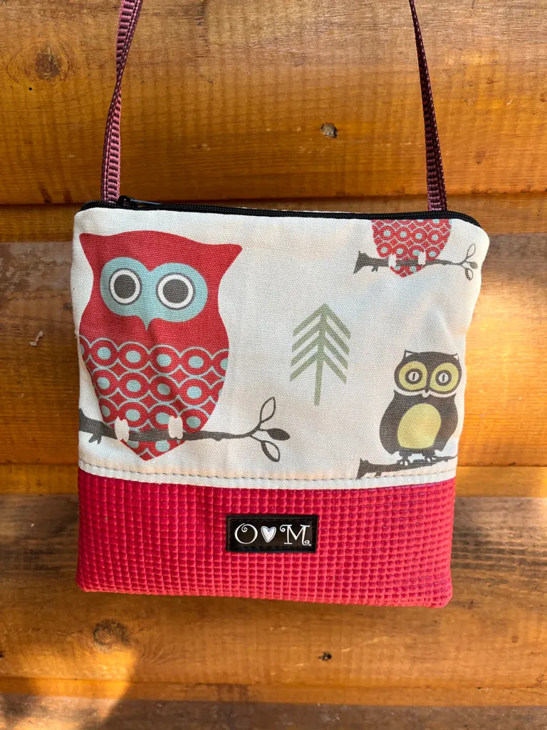 Stella Red Cross Body-Owl Print Fabric