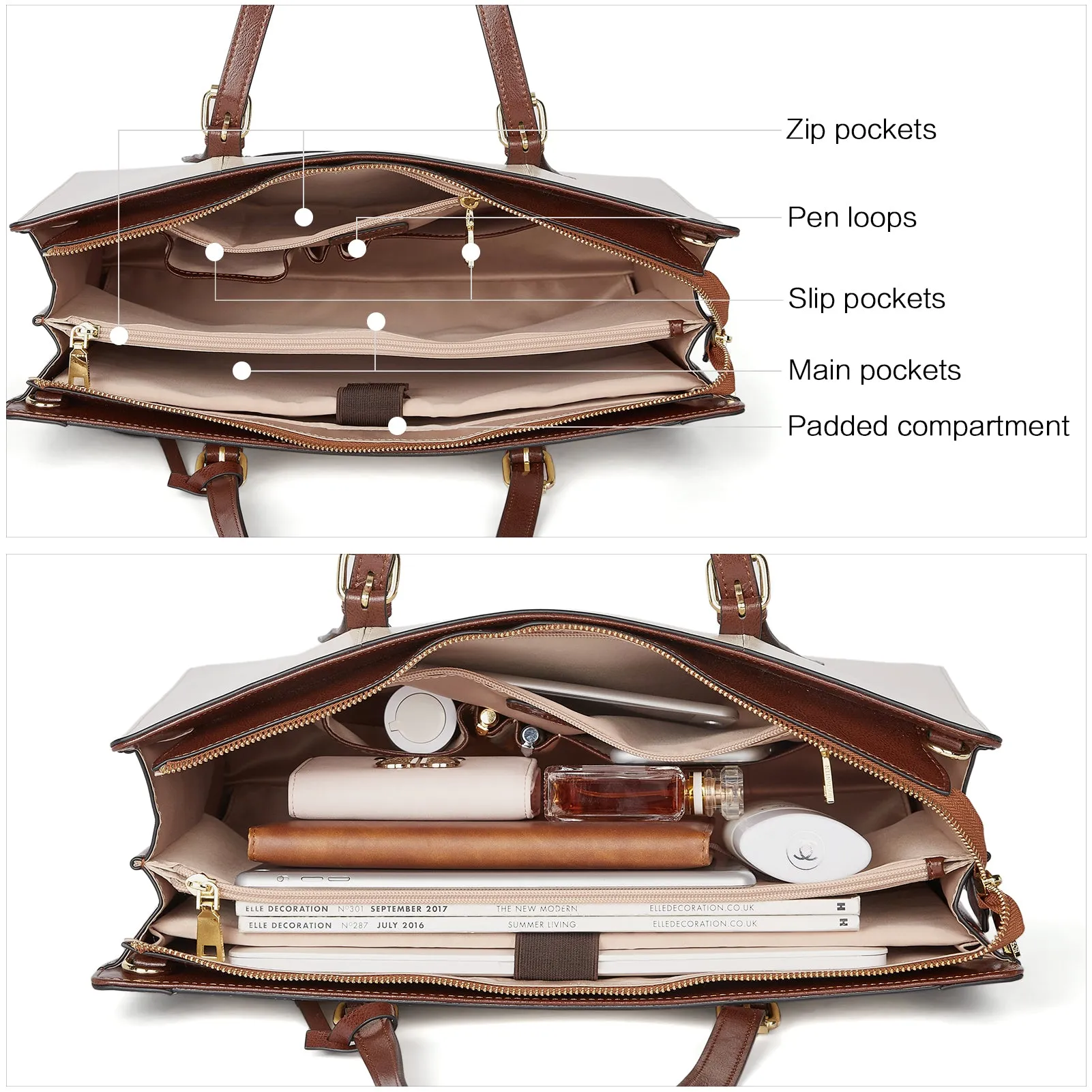 Stroud Leather Computer Briefcase — Optional Shoulder Straps