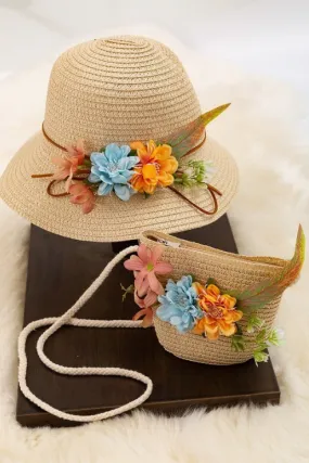 Summer Ivory Straw Hat and Bag Set