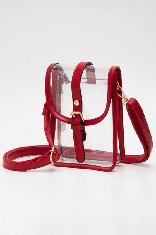 TG10608 Game Day Clear Buckle Strap Mini Crossbody Bag