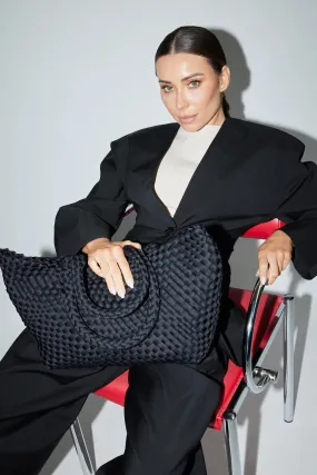 The Aubrey Bag (BLACK) Woven Neoprene Tote Bag