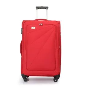 THE CLOWNFISH Farren Luggage Polyester Softcase Suitcase Four Wheel Trolley Bag- Red (Small Size- 56 cm)