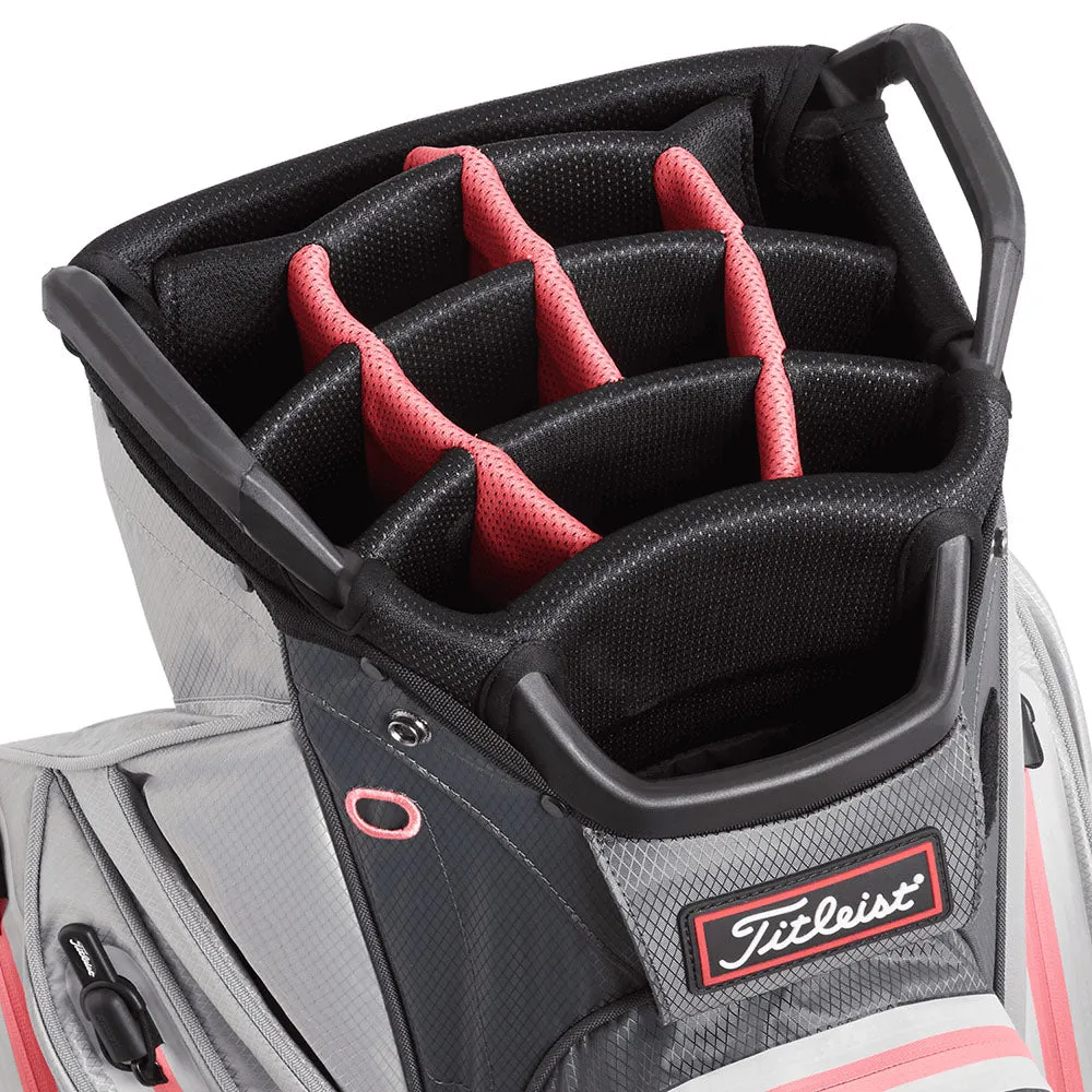 Titleist 14 StaDry Cart Bag - Grey/Charcoal/Coral