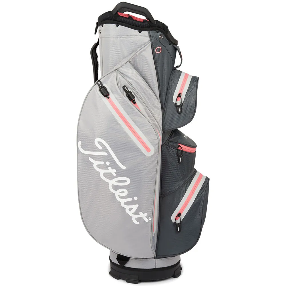 Titleist 14 StaDry Cart Bag - Grey/Charcoal/Coral