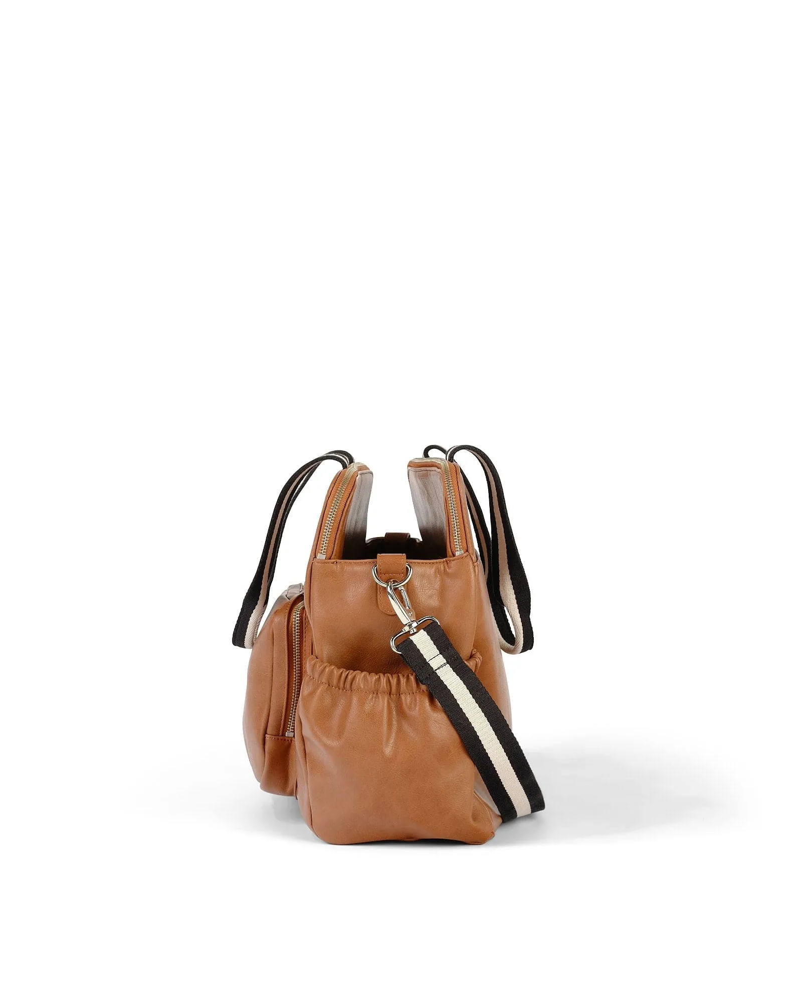 Triple Tote Nappy Bag - Tan Vegan Leather