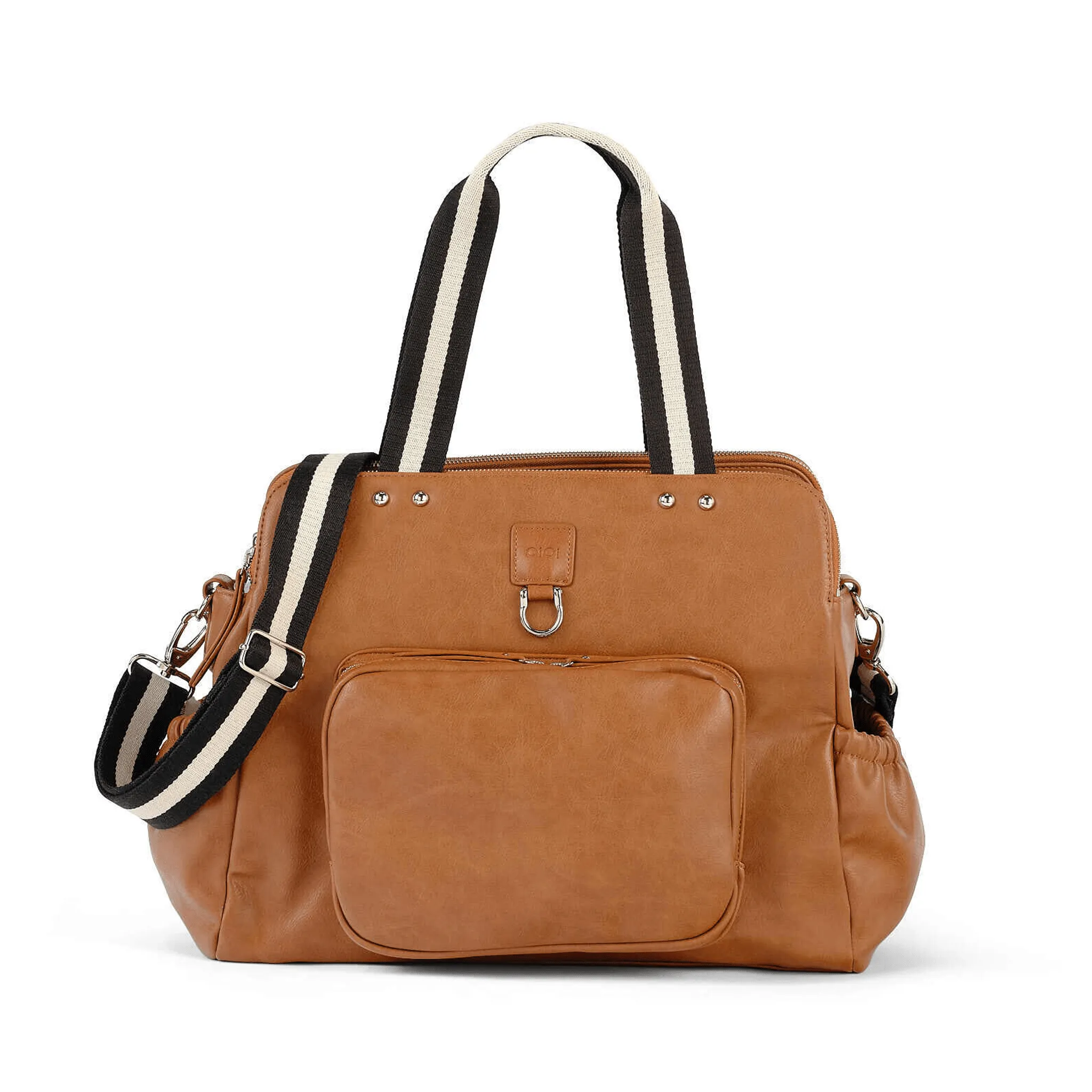 Triple Tote Nappy Bag - Tan Vegan Leather